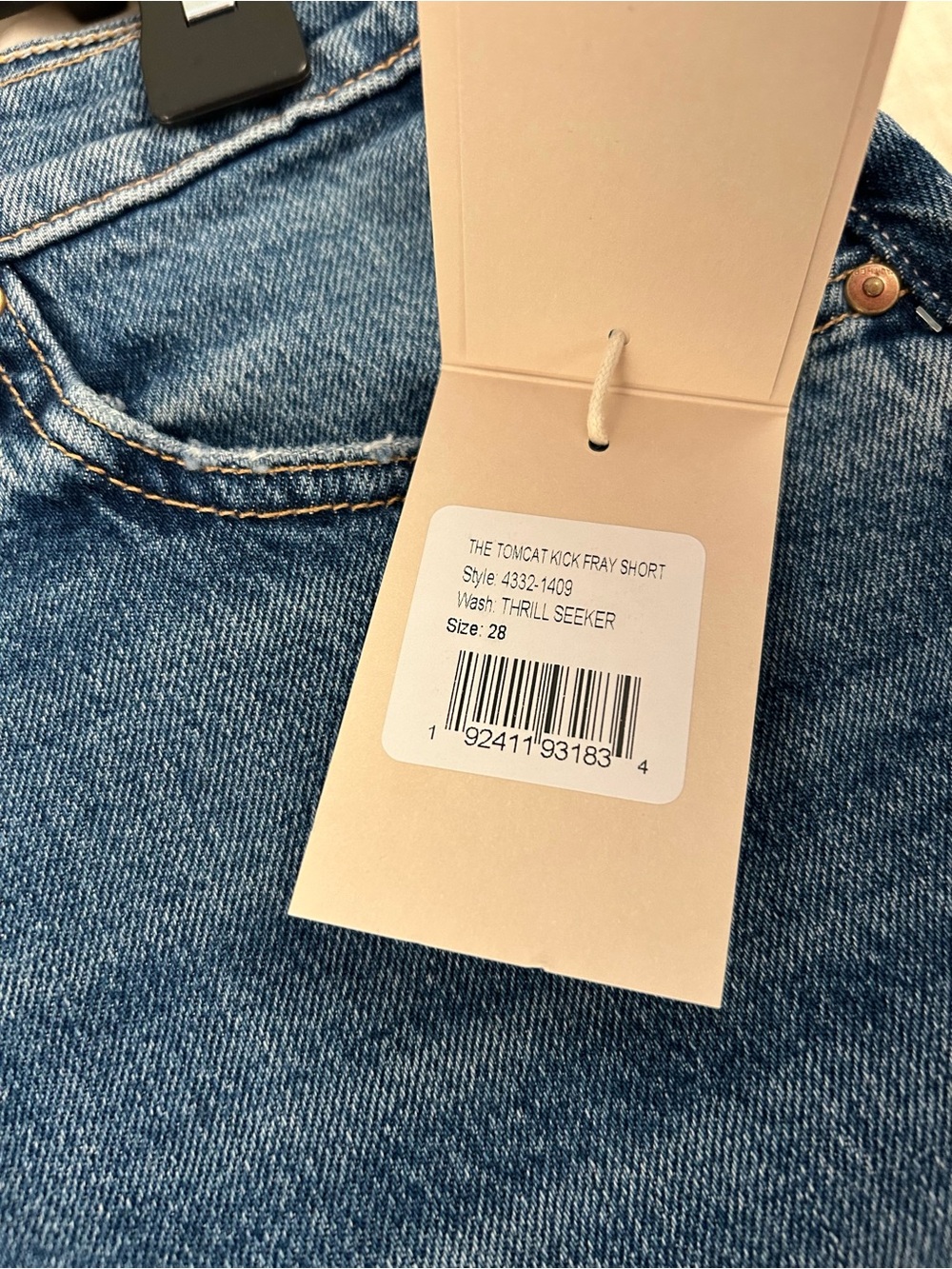 Mother The Tomcat Cutoff Denim Shorts in Thrill Seeker Size 28 - Picture 8 of 11